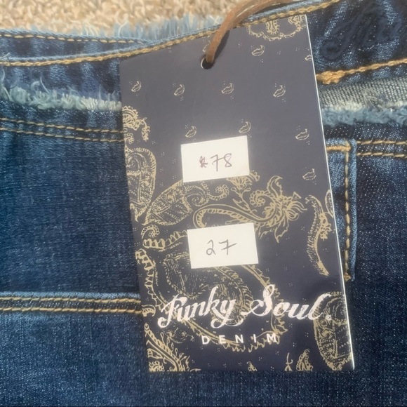 NWT Funky Soul Denim fringe Hem flare jeans size28 - Picture 4 of 8